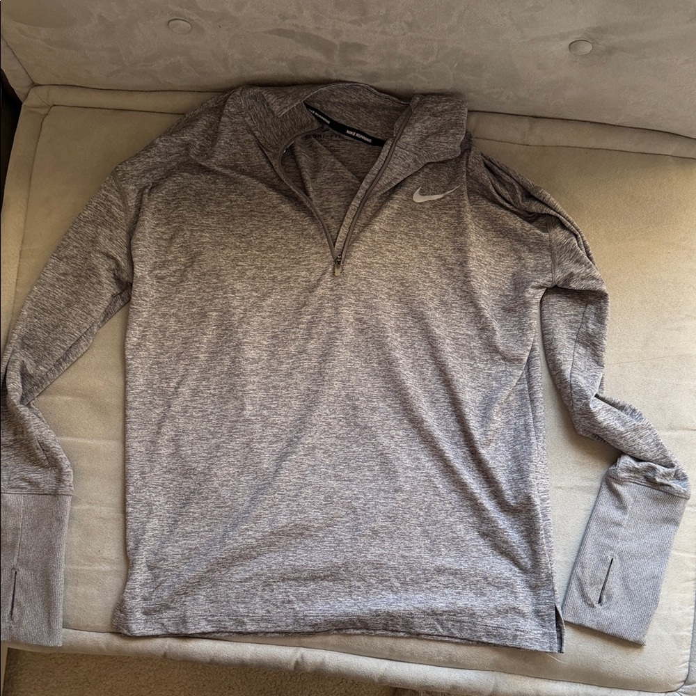 Nike Heather Gray Quarter-Zip Top